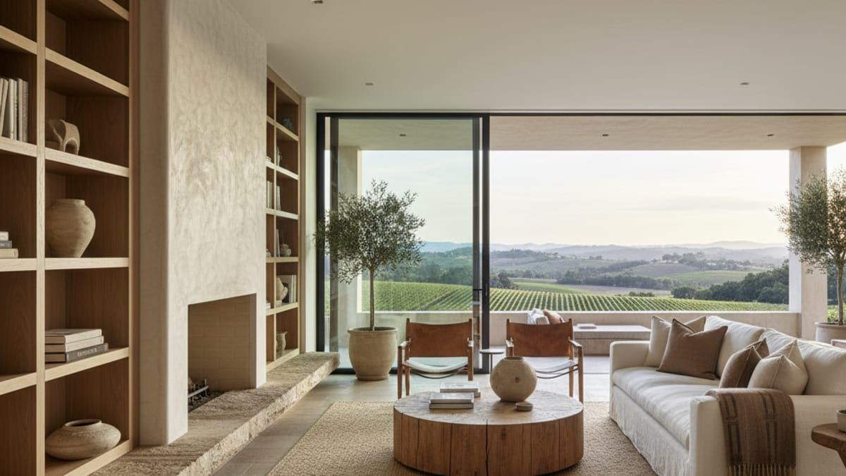 Luxury living room design in Sonoma County home