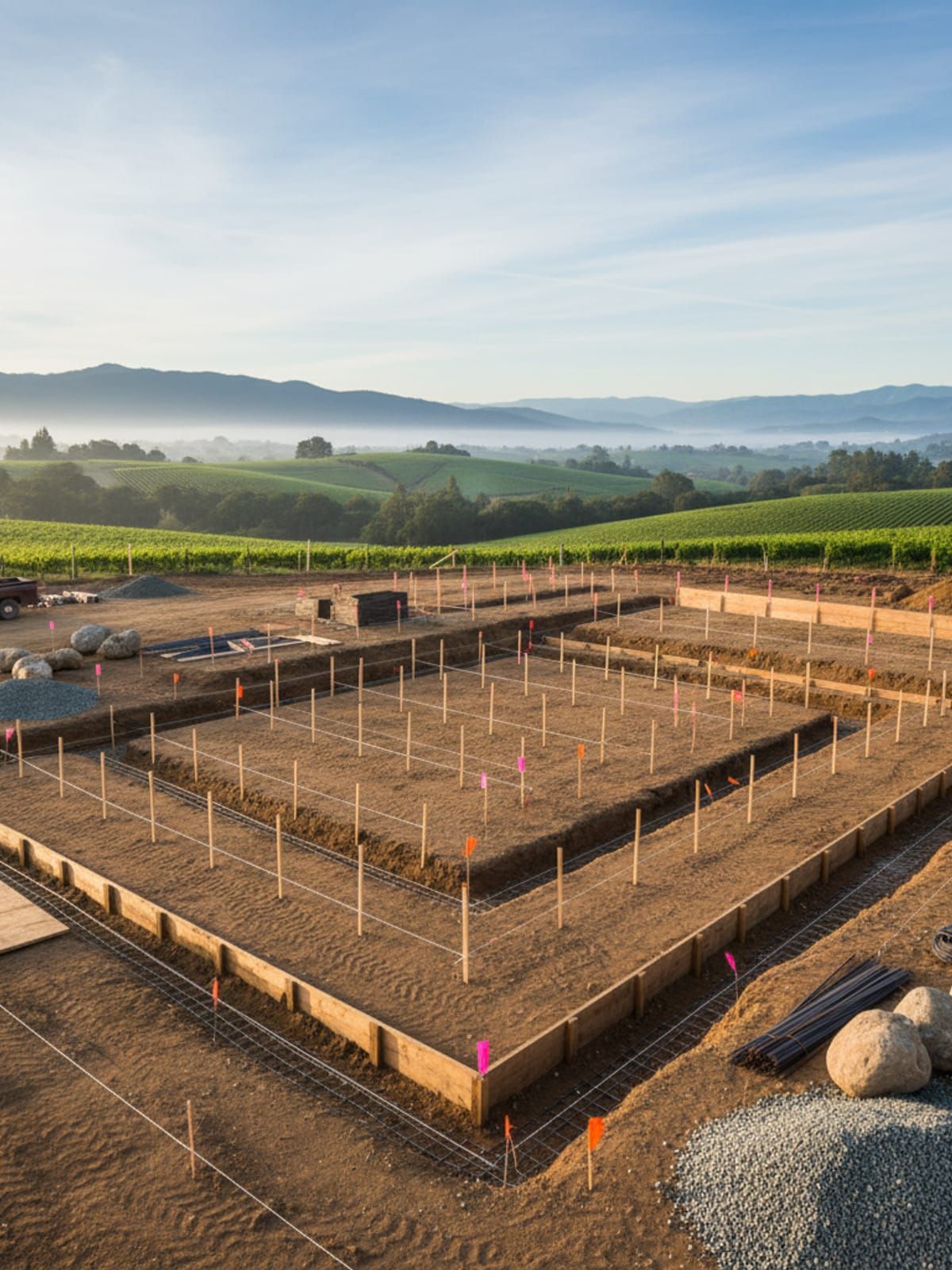 New construction planning and site preparation in Sonoma County